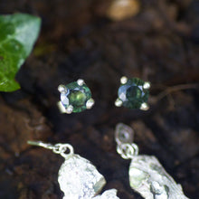 Interchangeable Sapphire Bark Drop Stud Earrings