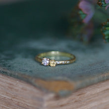 Gold Diamond Flower Twig Ring
