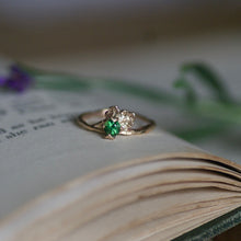 Gold Tourmaline Oak Leaf Ring