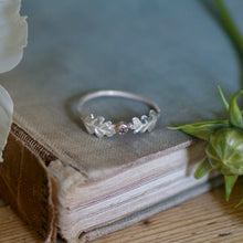 Oak Leaf Diamond Silver and Gold Ring