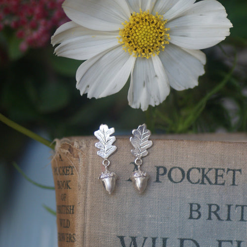 Oak Leaf and Acorn Stud Earrings
