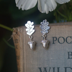 Oak Leaf and Acorn Stud Earrings