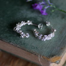 Posy cluster hoop earrings with gold granules