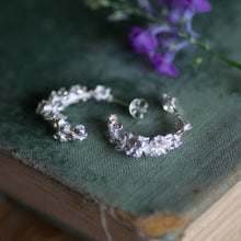 Posy cluster hoop earrings with gold granules