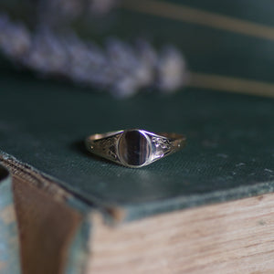 Acorn and Oak Leaf Engraved Signet Ring
