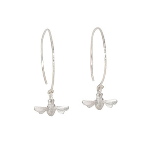 Dangling Bee Mine Hoop Earrings
