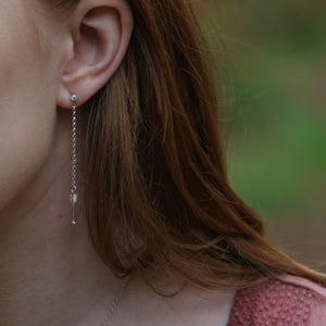 Bow and Arrow Asymmetric Diamond Earrings