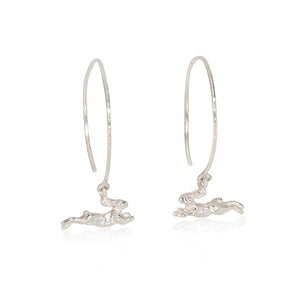 Dangling Hare Hoop Earrings