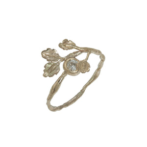 Gold Oak Leaf Diamond Ring