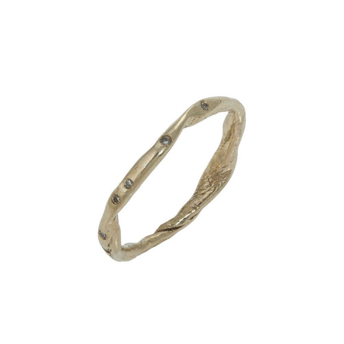 Fine Gold Diamond Organic Twist Ring