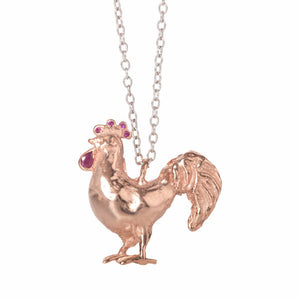 Rose Gold Cockerel Necklace