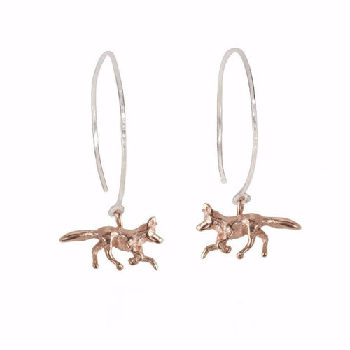 Dangling Fox Trot Hoop Earrings