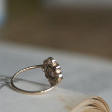 Sapphire and Rose Cut Diamond Cluster Ring