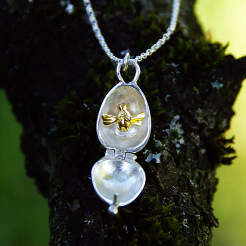 Silver and Gold Bumblebee Locket